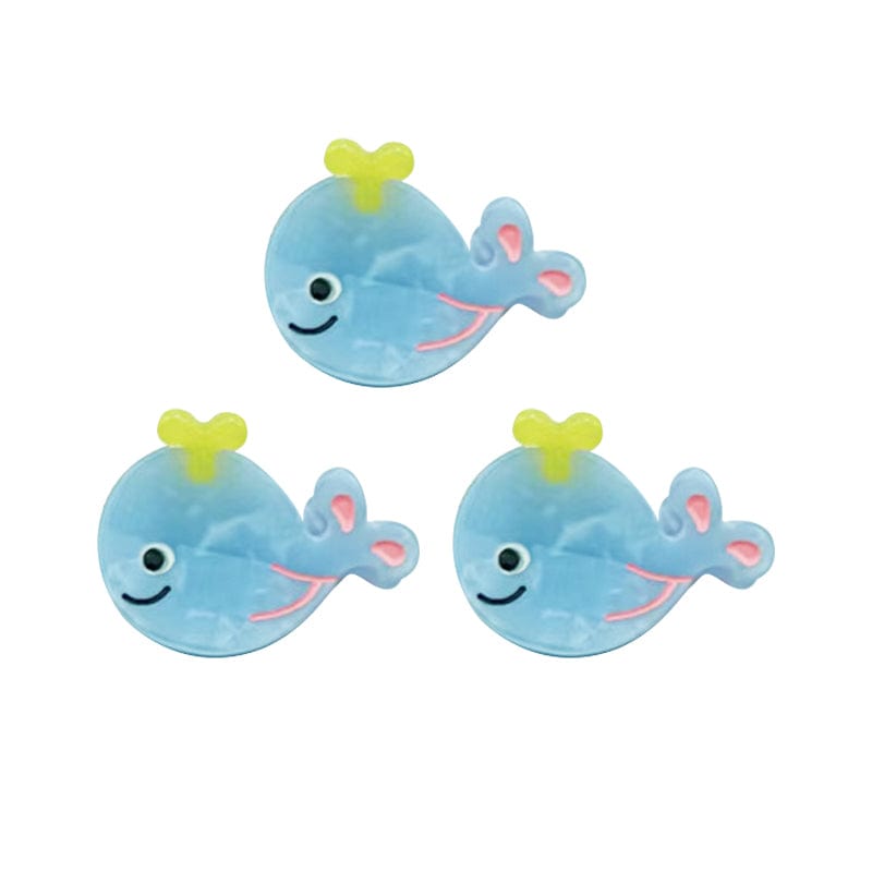 Mini 3Pcs Light Blue Whale Side Clip