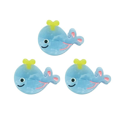 Mini 3Pcs Light Blue Whale Side Clip