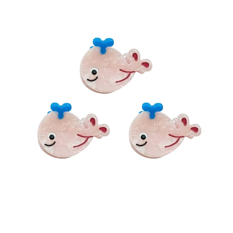 3Pcs Mini  Light Pink Whale Side Clip | Lemonschunks
