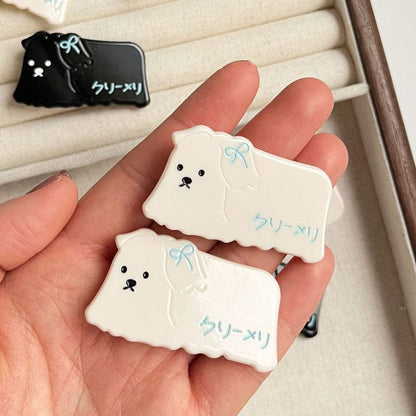 2 Pcs Mini White puppy Side Clip