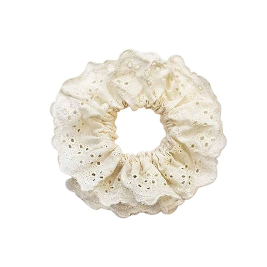 Beige Lace Scrunchie