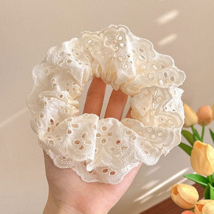 Beige Lace Scrunchie