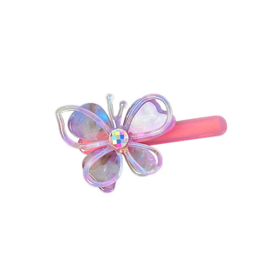 Medium  Colorful Purple Hollow Butterfly Side Clip