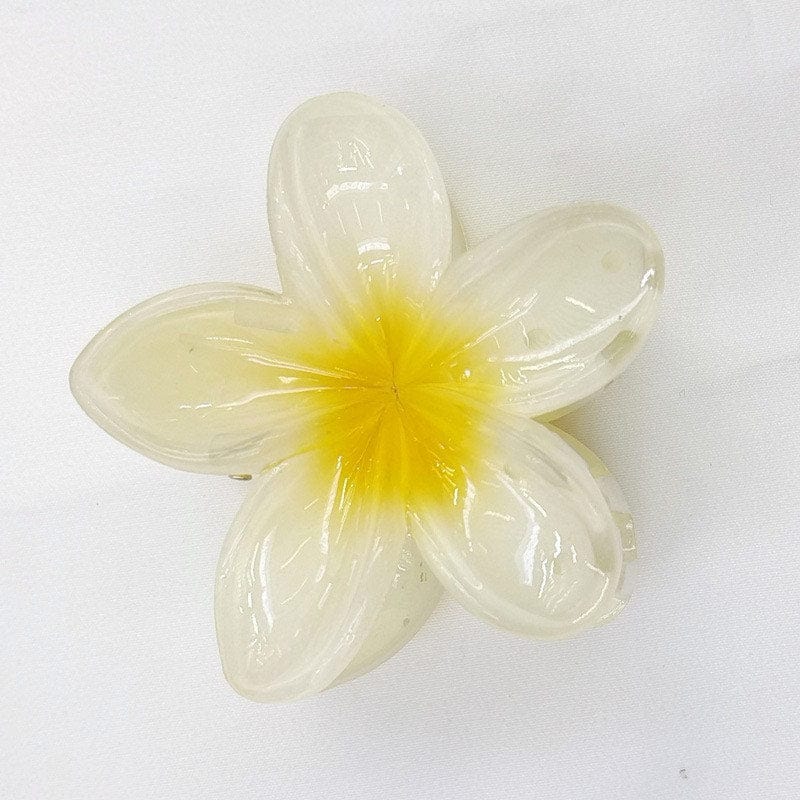 Medium  Yellow Plumeria Hair Claw