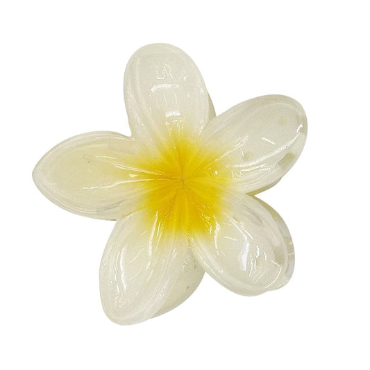 Medium  Yellow Plumeria Hair Claw