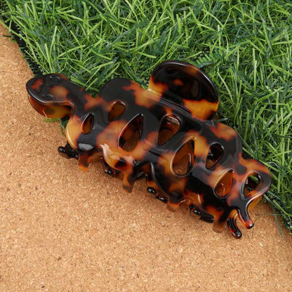 Jumbo  Brown And Black Hollow Pattern Small Snake Hair Claw