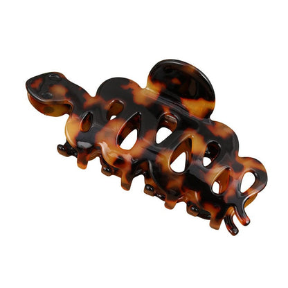 Jumbo  Brown And Black Hollow Pattern Small Snake Hair Claw