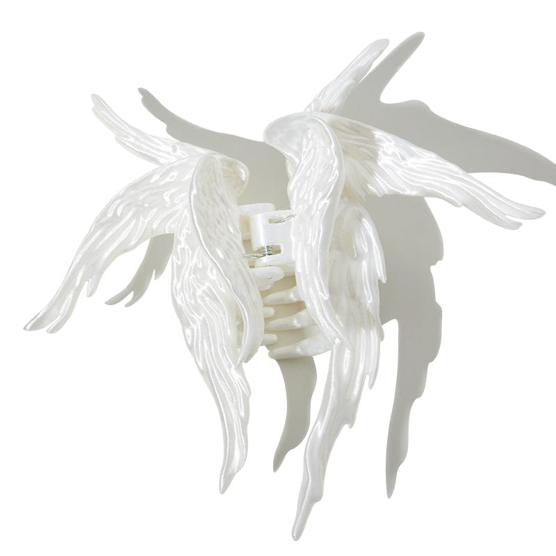 Jumbo Silky White Angel Hair Claw Clip