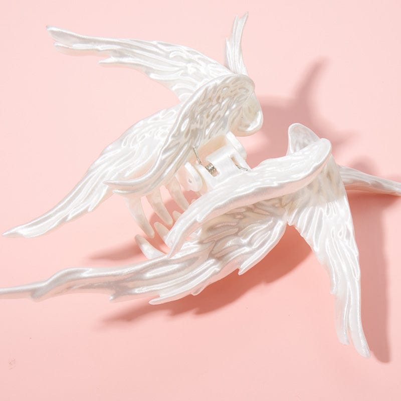 Jumbo Silky White Angel Hair Claw Clip