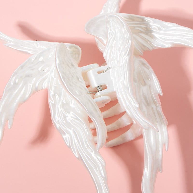 Jumbo Silky White Angel Hair Claw Clip