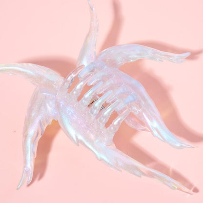 Iridescent Transparent Angel Hair Claw Clip