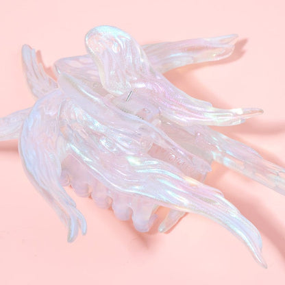 Iridescent Transparent Angel Hair Claw Clip