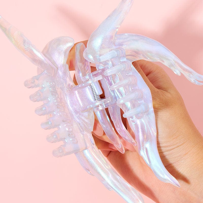 Iridescent Transparent Angel Hair Claw Clip