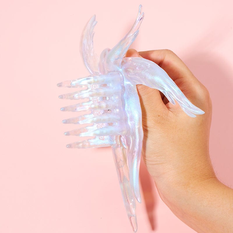 Iridescent Transparent Angel Hair Claw Clip