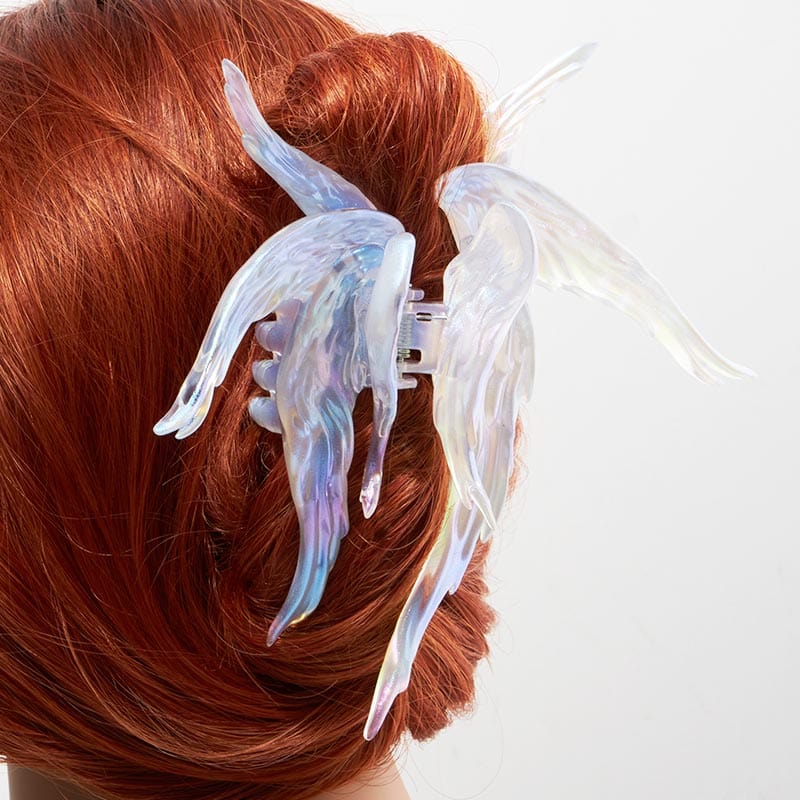 Iridescent Transparent Angel Hair Claw Clip