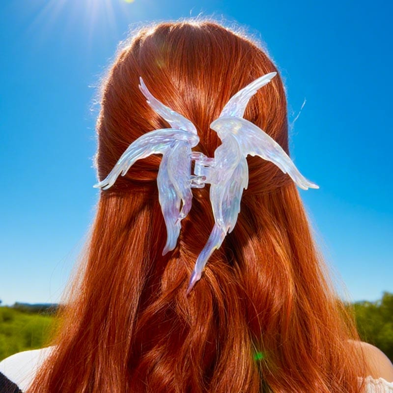 Iridescent Transparent Angel Hair Claw Clip
