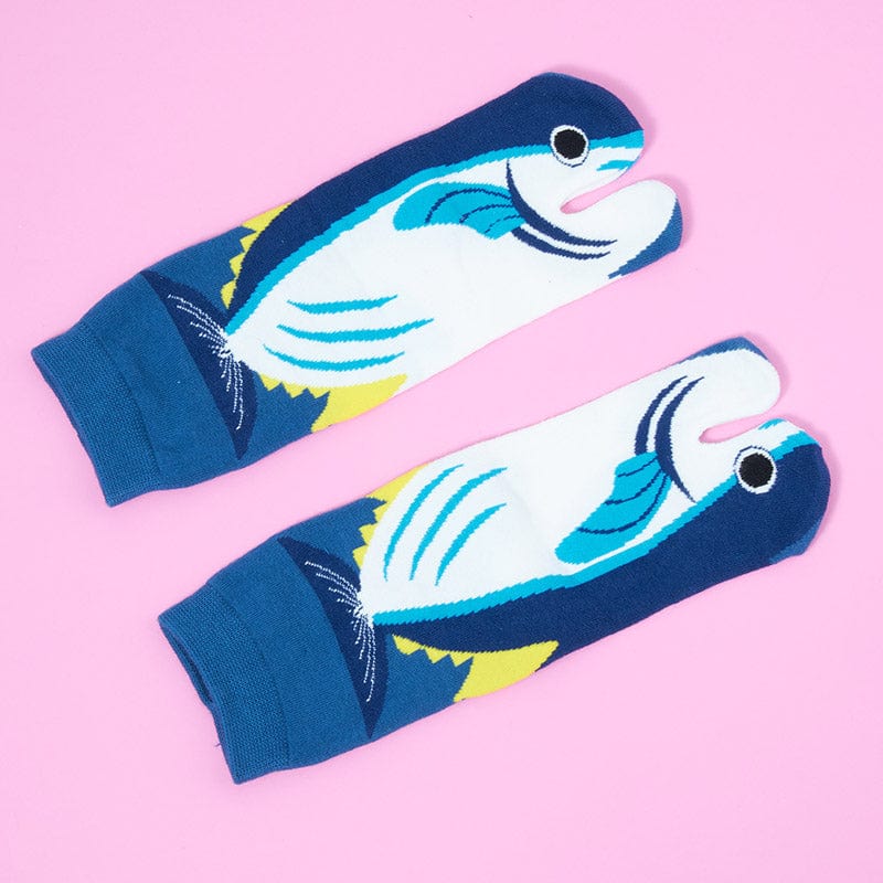 One Pair Of Pomfret Fish Two-Toe Grip Socks | NueShiny