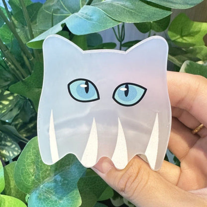 Small White Cat Ghost Hair Claw