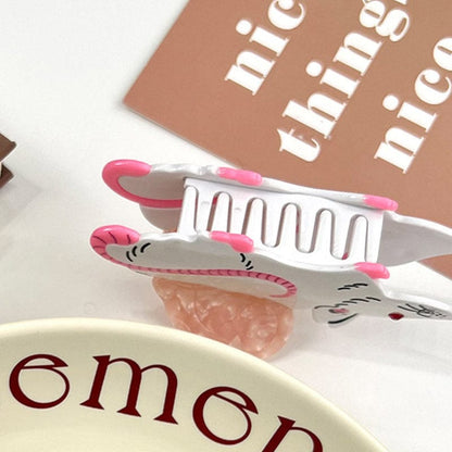 Medium White Mouse Hair Claw Clips | NueShiny