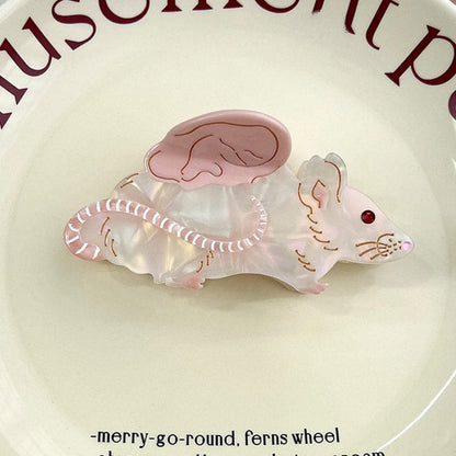 Medium Pink Mouse Hair Claw Clips | NueShiny