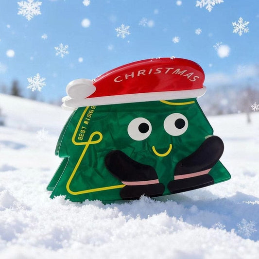 Medium Green Christmas Hat Hair Claw