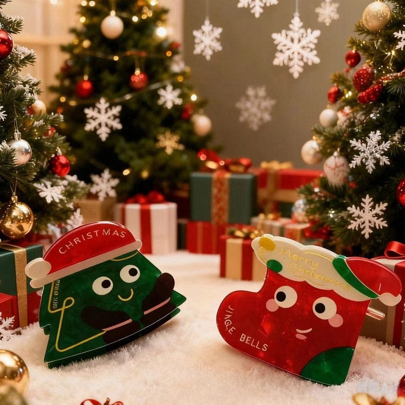 Medium Green Christmas Hat Hair Claw