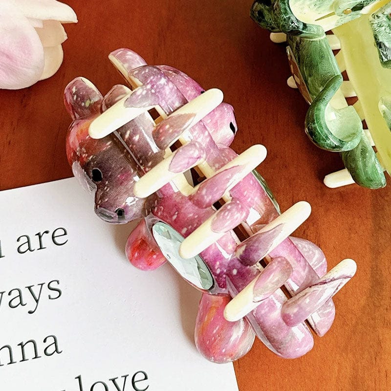 Large Ombre Purple Waving Bear Hair Claw Clips | NueShiny