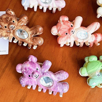 Large Ombre Purple Waving Bear Hair Claw Clips | NueShiny