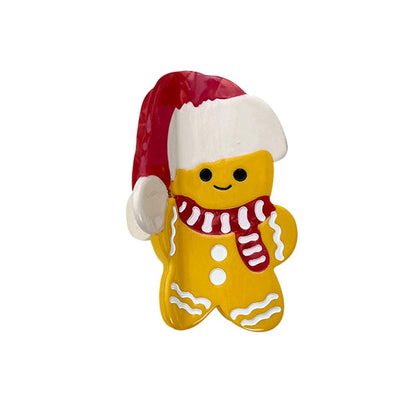 Medium Christmas Hat Gingerbread Man Hair Claw