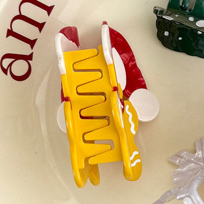 Medium Christmas Hat Gingerbread Man Hair Claw