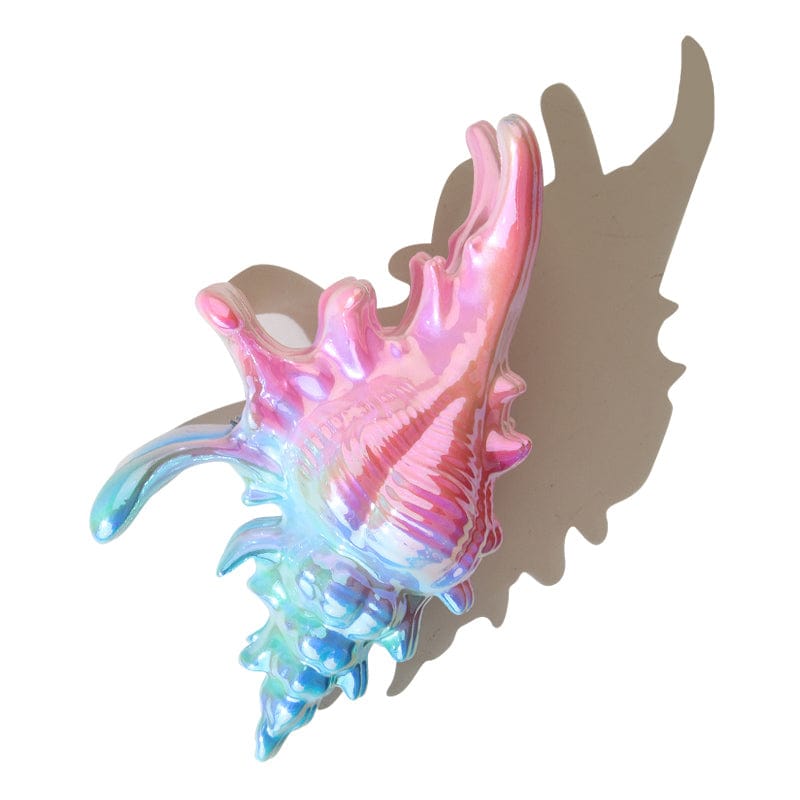 Jumbo Hot Pink And Blue Conch Hair Claw