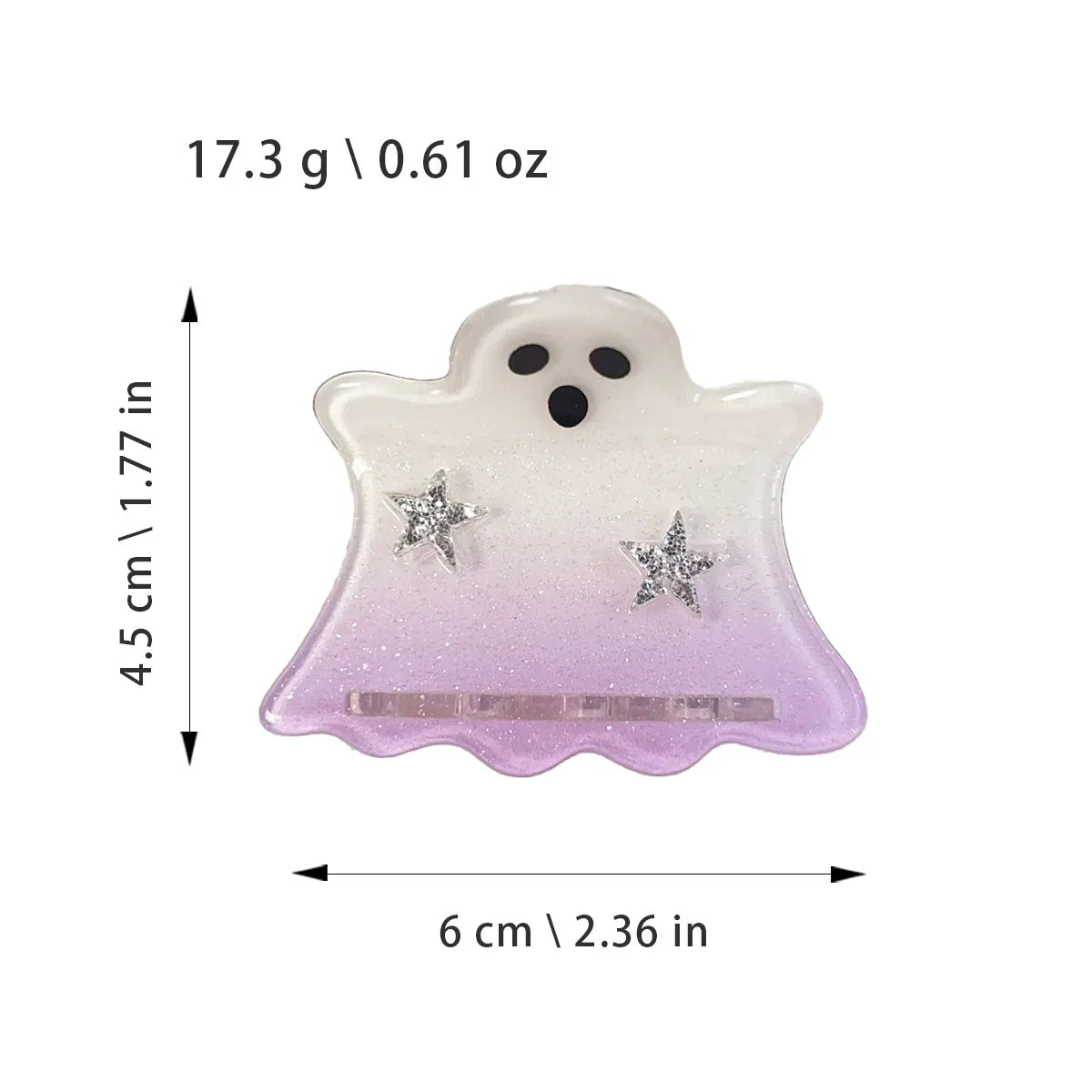 Mini Glitter Ghost Hair Claw Clips - Acetate  Lemonschunks