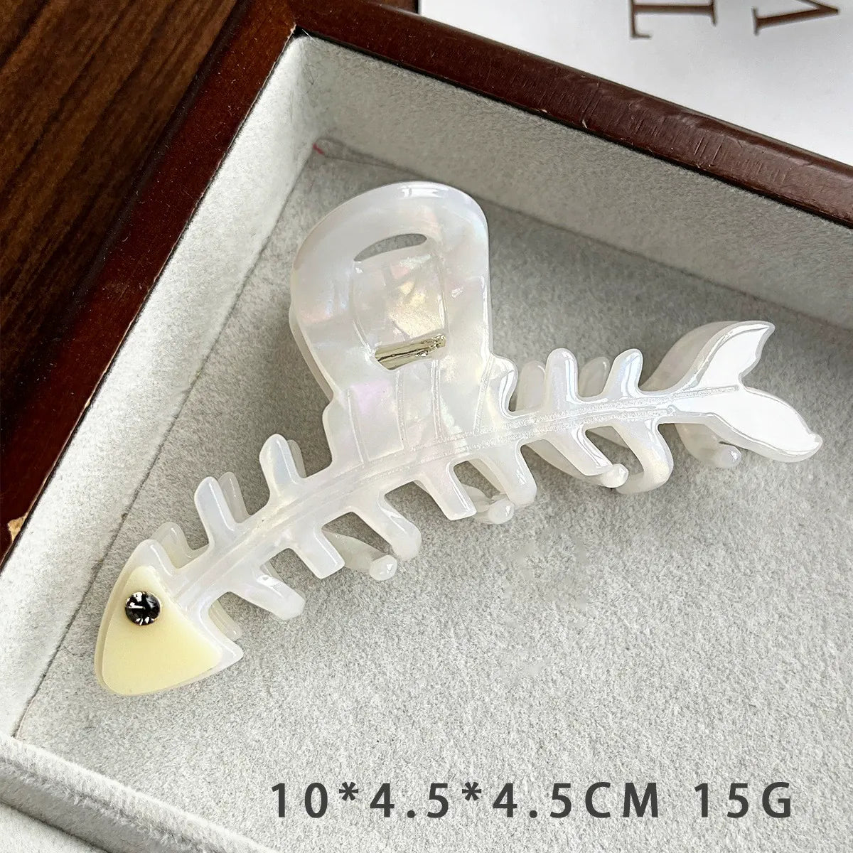Fish Bone Hair Claw Clip - Iridescent Mermaid Acetate Hair Clip for Women  Lemonschunks