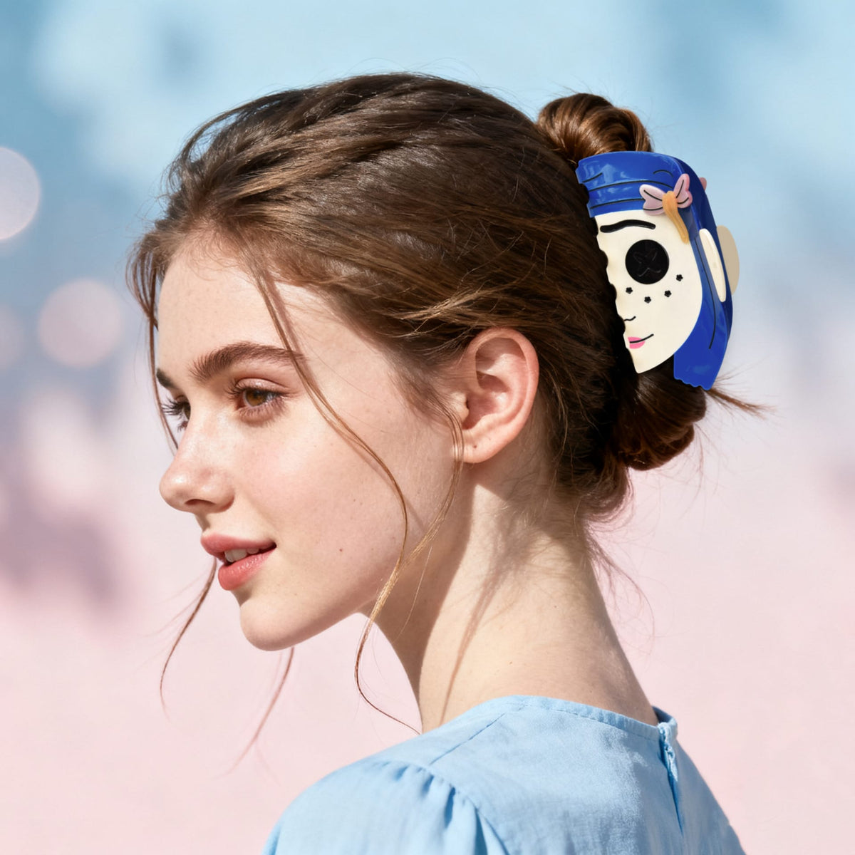 Coraline Double-Sided Hair Claw Clip - Halloween Acetate Hair Clip for Women & Girls  Lemonschunks