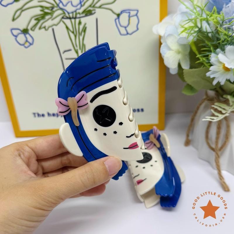Coraline Double-Sided Hair Claw Clip - Halloween Acetate Hair Clip for Women & Girls  Lemonschunks