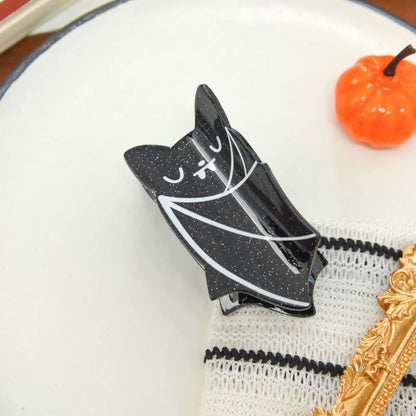 Halloween Bat Hair Claw Clip - Black & White Glitter Acrylic Hair Clip for Women  Lemonschunks