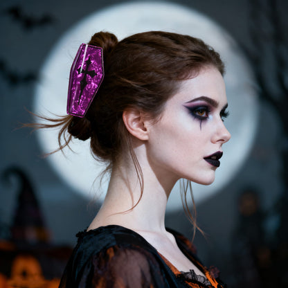 Halloween Coffin Hair Claw Clip - Dark Gothic PVC Quirky Mysterious Style A  Lemonschunks