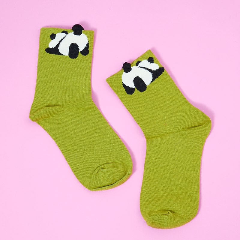 One Pair Of Green Little Panda Socks丨Lemonschunks