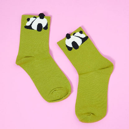One Pair Of Green Little Panda Socks丨Lemonschunks