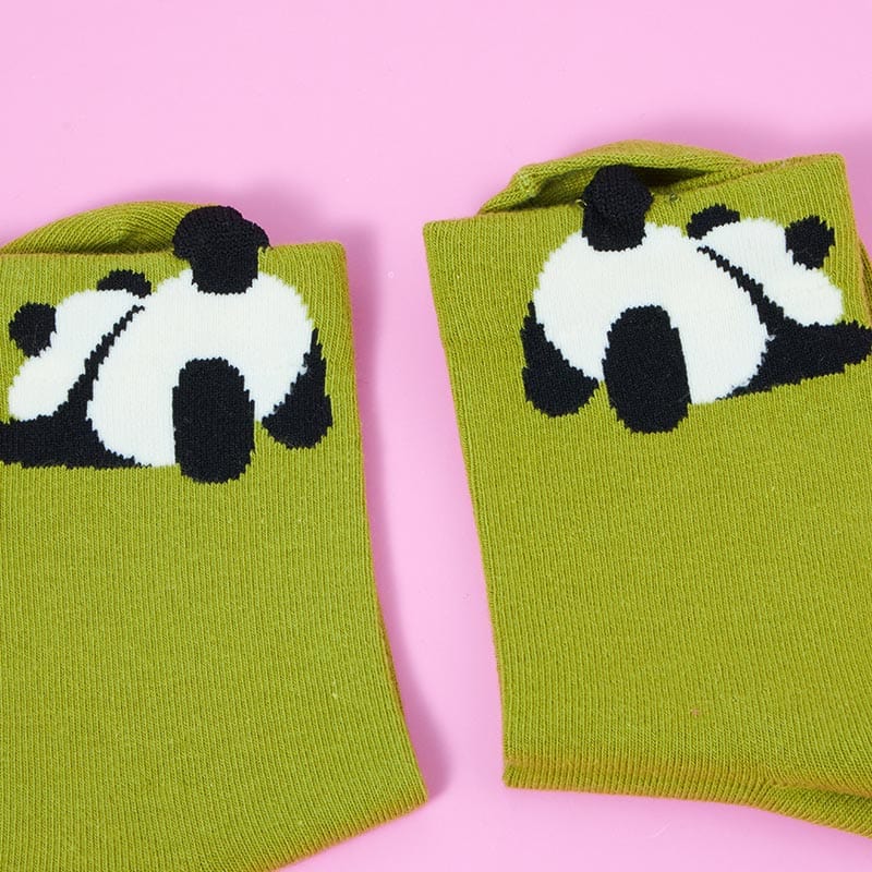 One Pair Of Green Little Panda Socks丨Lemonschunks