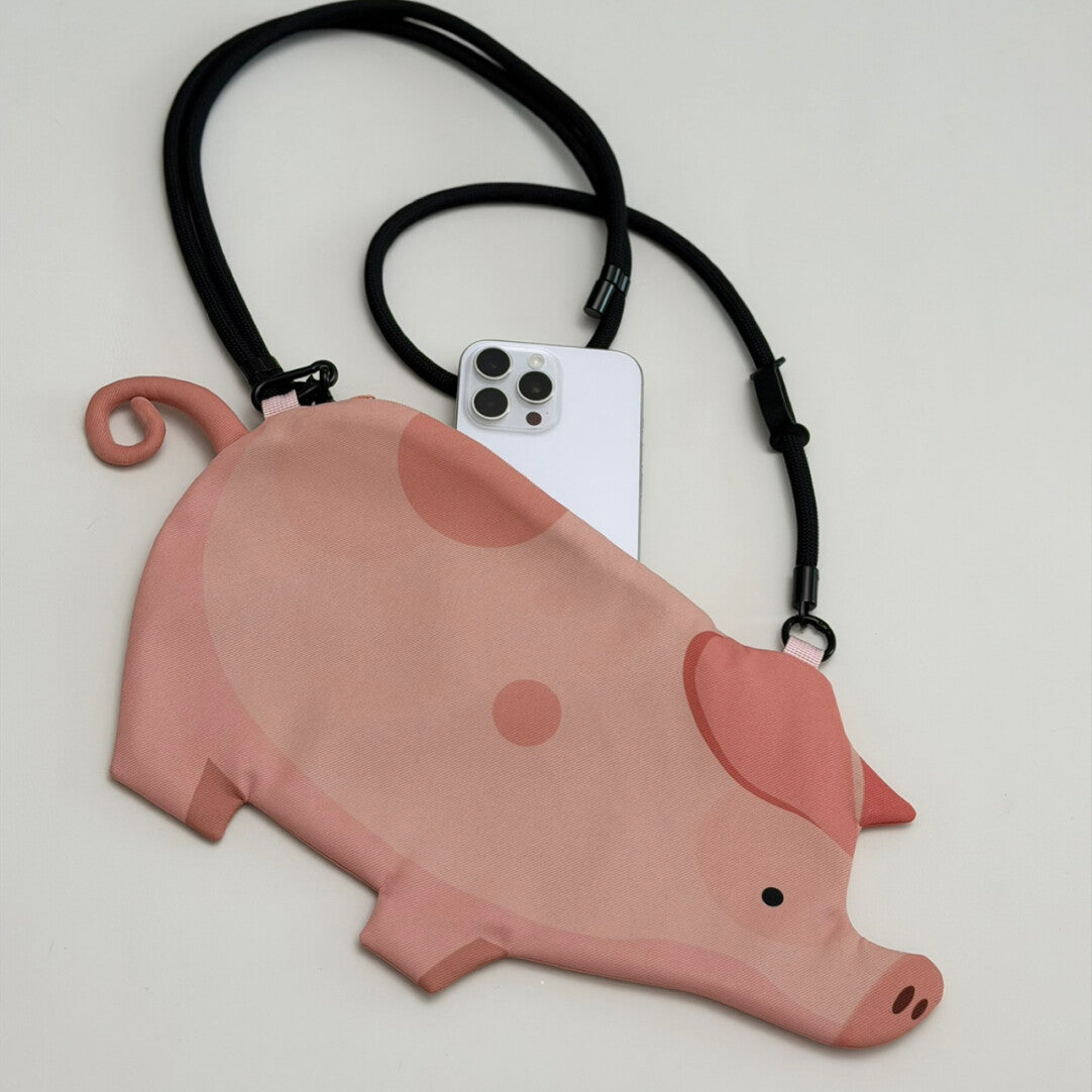 Pig  Cow  Farm Animal Crossbody Phone Bag