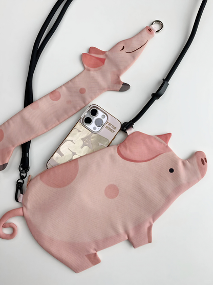 Pig  Cow  Farm Animal Crossbody Phone Bag