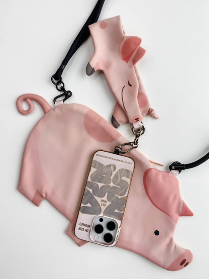 Pig  Cow  Farm Animal Crossbody Phone Bag
