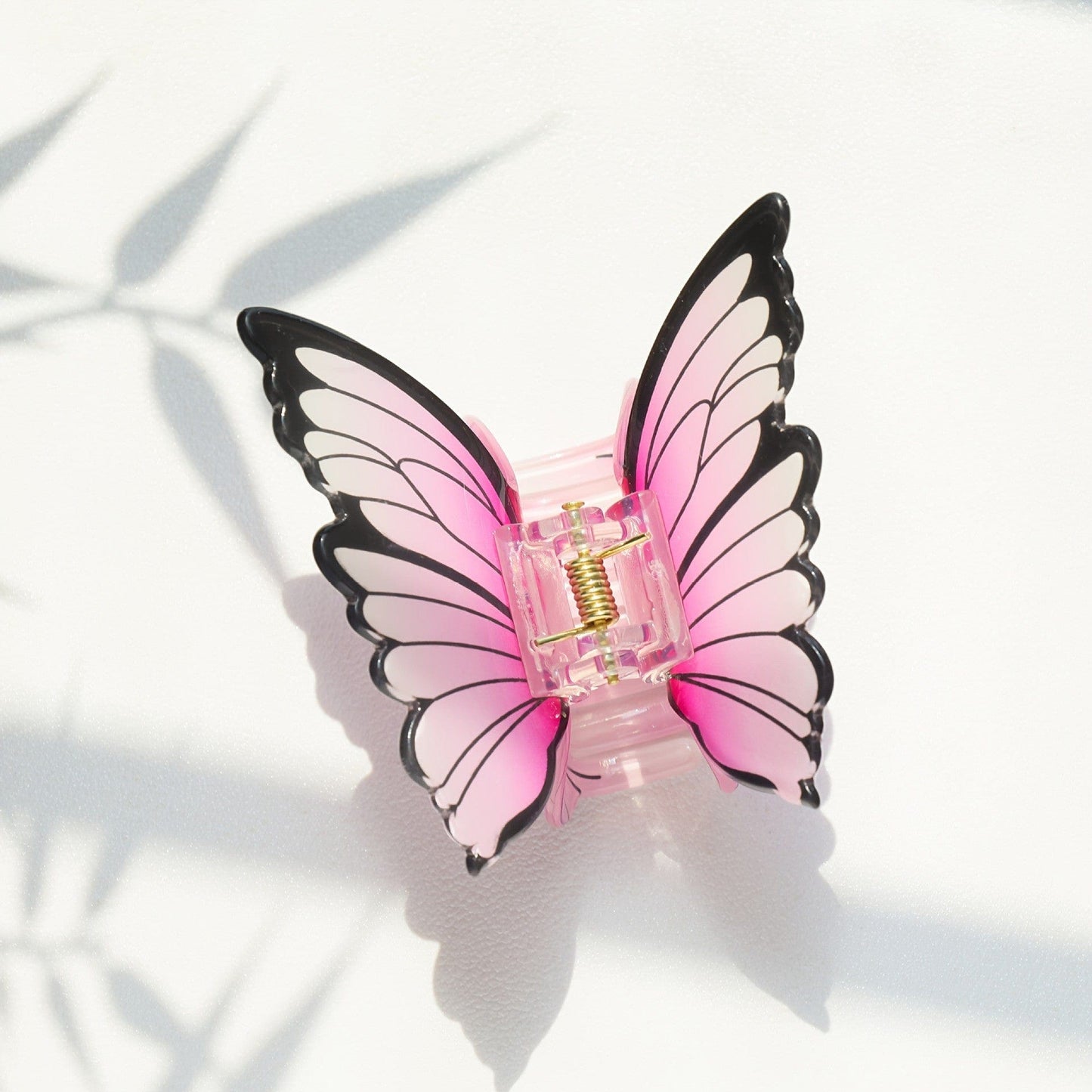 Pink Butterfly with Black Edge Hair Claw