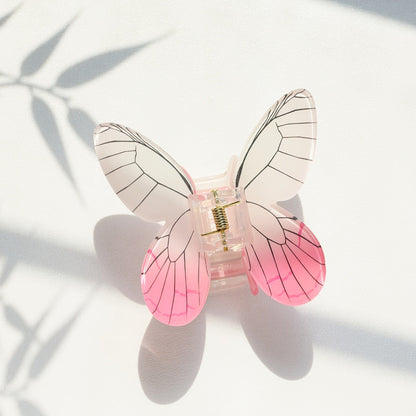 Pink Gradient Butterfly Hair Claw