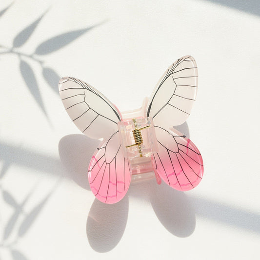 Pink Gradient Butterfly Hair Claw