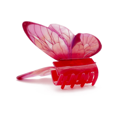 Pink Sea Ice Crystal Butterfly Hair Claw