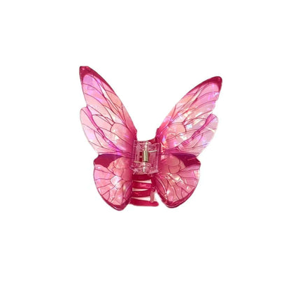 Pink Sea Ice Crystal Butterfly Hair Claw