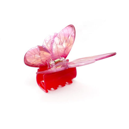 Pink Sea Ice Crystal Butterfly Hair Claw