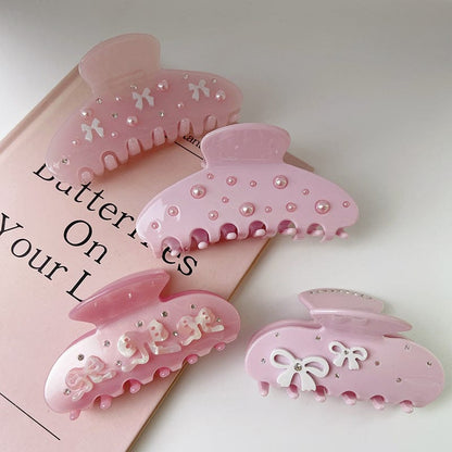 Pink Triple Bow Hair Claw